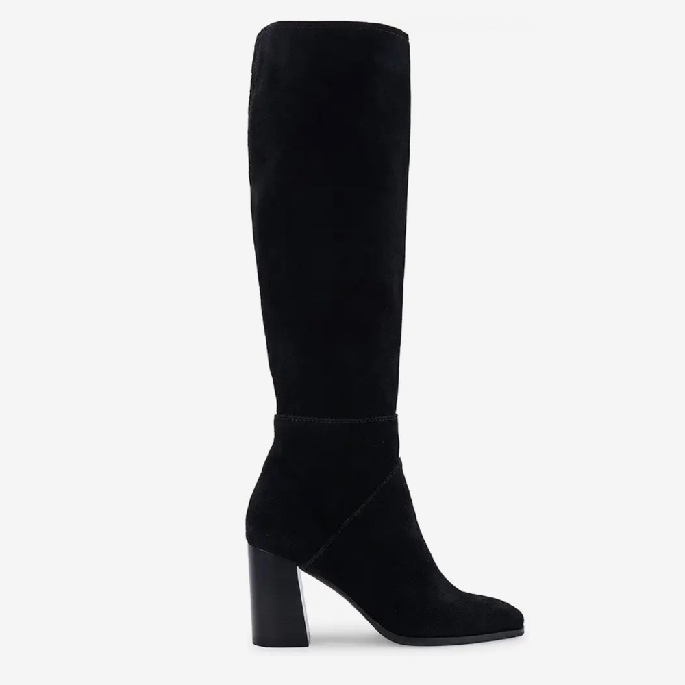 Dolce Vita FYNN Knee High Black Suede Heeled Boot size 8.5
